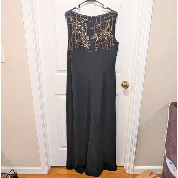 Demetrios Evening Gown Size 22 Black Beaded Dress And Blazer - Picture 7 of 8